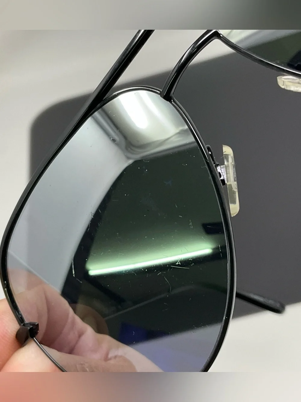 Quay Australia X Desi Perkins High Key Aviator Sunglasses mirror lense scratches